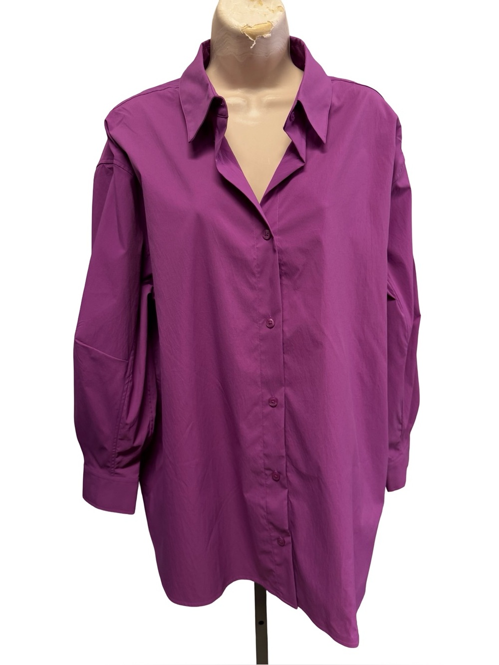 1620 / Athleta Purple Button Up Long Sleeve Top Women’s XL NWT